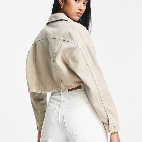 Topshop / crop denim jacket / sand - Picture 3 of 11